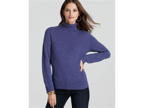 Lyst Ash Jones New York Collection Cashmere Turtleneck Sweater In Purple