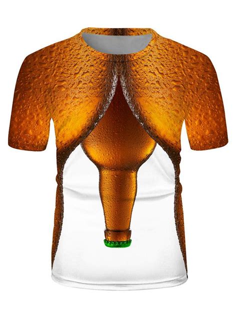 Beer Graphic Crew Neck Short Sleeve T Shirt In 2020 Fashion Top