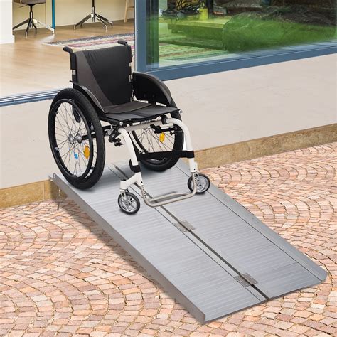 Homcom 4 Wheelchair Ramp Compact Foldable Portable Scooter Mobility
