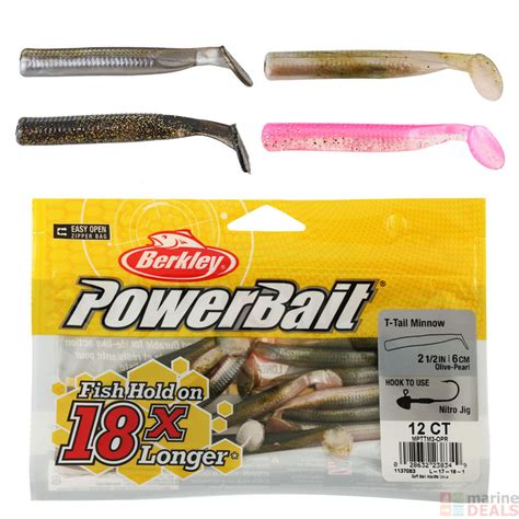 Buy Berkley Powerbait T Tail Minnow Soft Bait 6cm Qty 12 Online At Marine Au