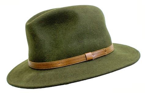 Green Wool Felt Arizona Crushable Hat Denton Hats