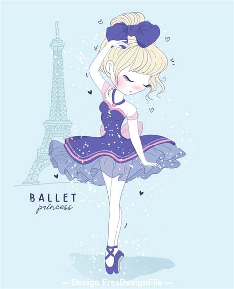 Ballet Princess Cartoon Illustration Vector Eps Uidownload