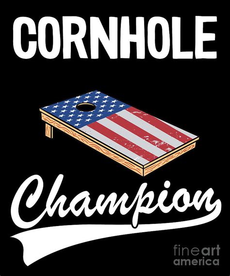 Cornhole Champion American Flag Bean Bag Board Cornhole Digital Art By