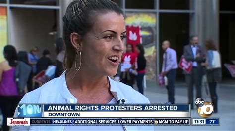 Animal Rights Activists Chain Themselves To City Hall Youtube