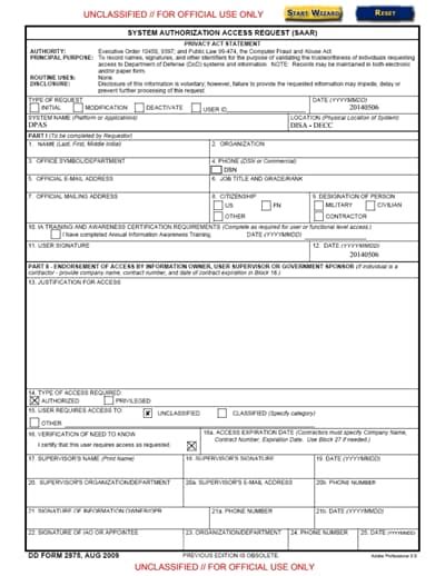 Dd Form 2875 Free Download Create Edit Fill And Print Wondershare