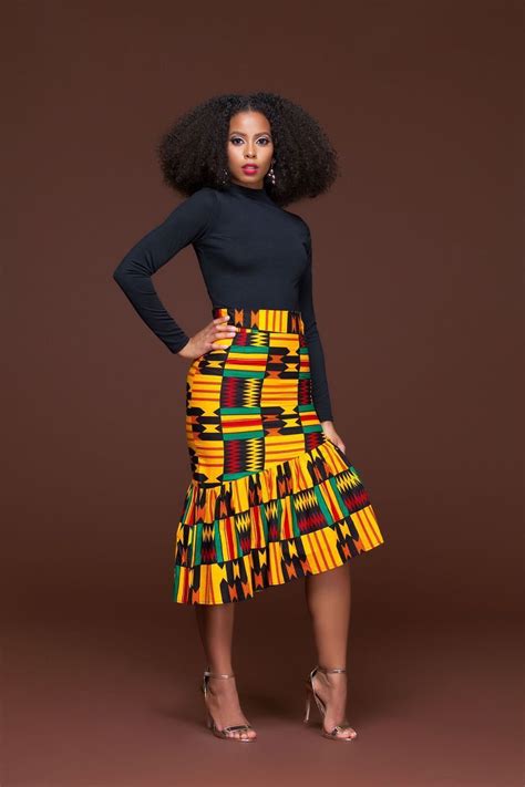 African Print Ren Pencil Skirt Jupe En Wax Mode Africaine Mode