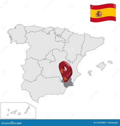Location Of Murcia On Map Spain 3d Murcia Location Sign Similar To The
