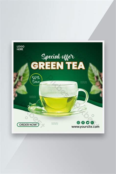 Special Offer Green Tea Social Media Instagram Post Templates Psd