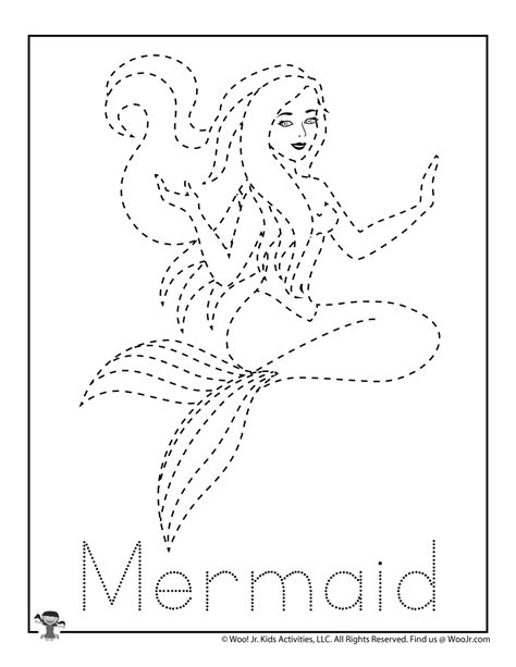 Mermaid Letter Tracing Practice Printable Woo Jr Kids Activities