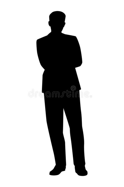 Standing Businessman Silhouette Stock Vector Illustration Of