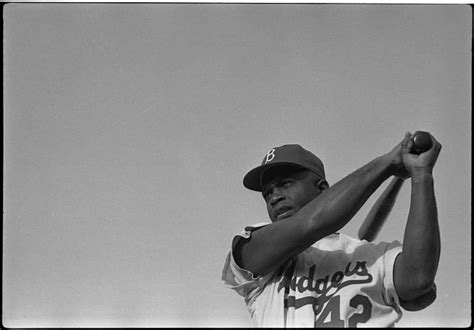 1947 Jackie Robinson Breaks Major League Baseball Barrier When He Stepped On First Base For The
