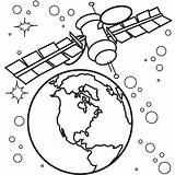 Space Coloring Satellite sketch template
