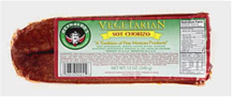 Reynaldo S Vegetarian Soy Chorizo 12 Oz Nutrition Information Innit