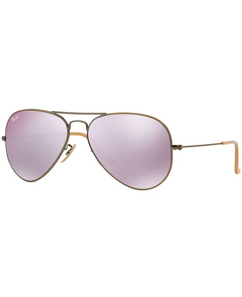 Ray Ban Rose Gold Mirrored Aviators