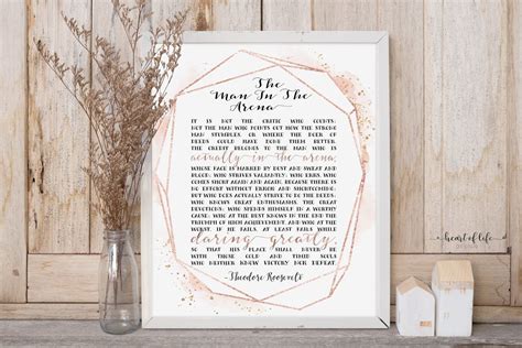 Man In The Arena Printable Art Office Quote Print Theodore Etsy