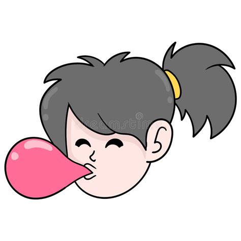 Blowing Bubble Gum Cartoon