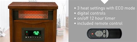 LIFESMART 6 Element Large Room Infrared Quartz Heater with ...