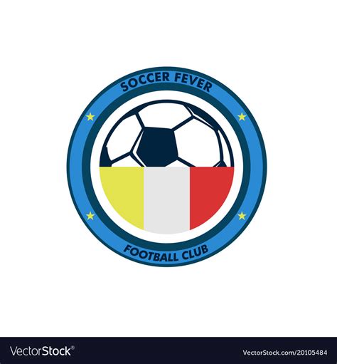 Soccer Fever Simple Circular Football Club Emblem Vector Image