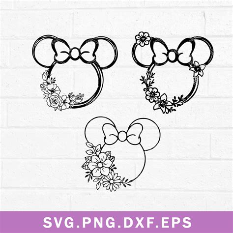 Minnie Flower Svg Minnie Mouse Svg Disney Svg Png Dxf Eps Inspire