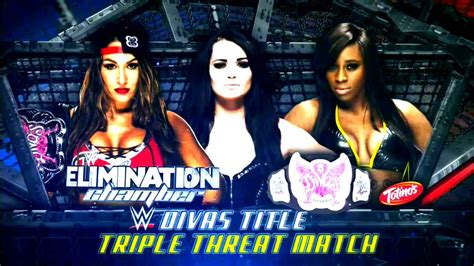 Wwe Elimination Chamber Nikki Bella Vs Paige Vs Naomi Official