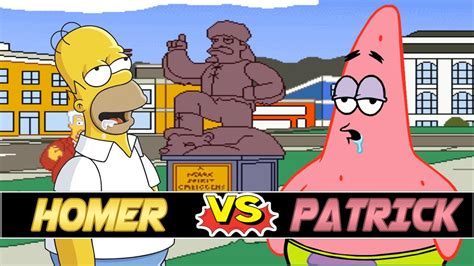 M U G E N Battles Homer Simpson Vs Patrick Star The Simpsons Vs Spongebob Squarepants Youtube
