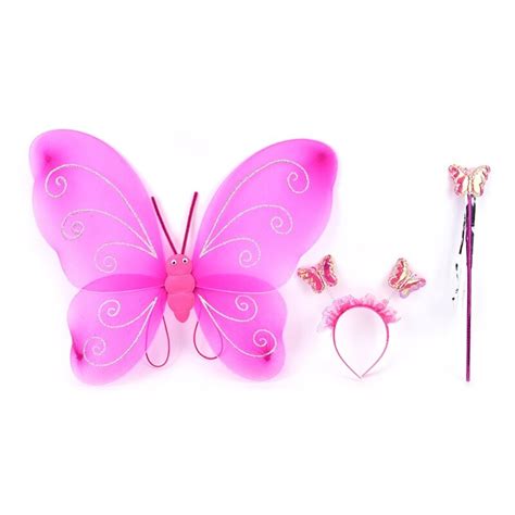 3 Pcs Fairy Princess Butterfly Wing Wand Headband Lovely Party Costumes