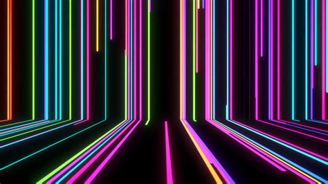Abstract Colorful Background With Glowing Lines Animated Live