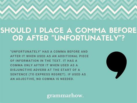 Comma Before Or After Unfortunately Comma Rule Explained For Beginners