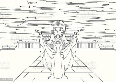 Cute Cleopatra Egyptian Queen At Temple Stock Illustration Download Image Now Egyptian