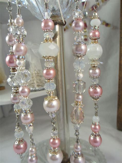 Sale Pink Pearl Christmas Ornament Dangles Christmas Dangles Rose Gold