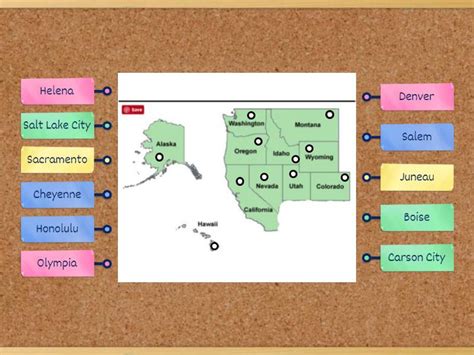 Western States And Capitals Labelled Diagram