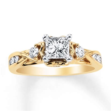 diamond engagement ring 1 ct tw princess cut 14k yellow gold 99155770799 jared