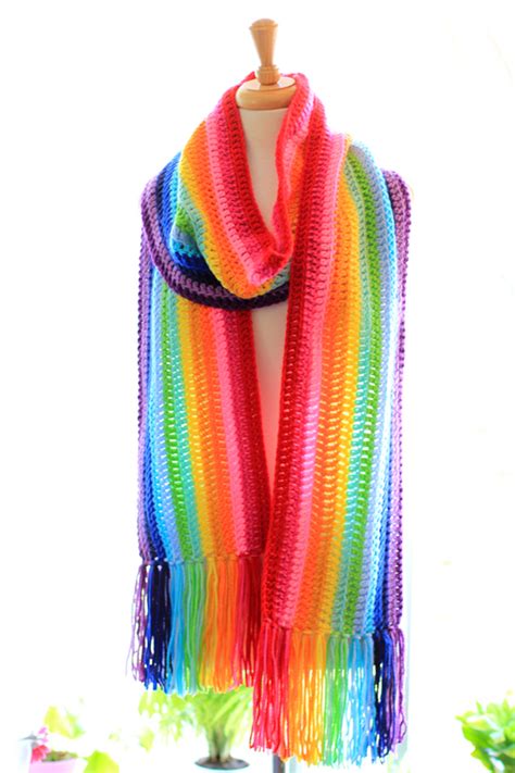 Mademoiselle Mermaid: New! Colorful Crochet Rainbow Scarf