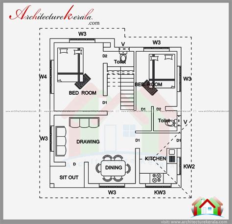 2 Bedroom House Plan And Elevation In 700 Sqft Architecture Kerala
