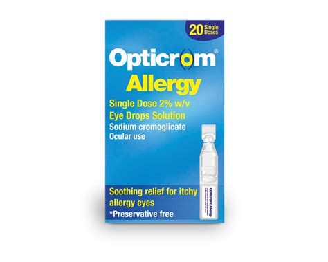 Opticrom Allergy Eye Drops 20 Single Doses Preservative Free