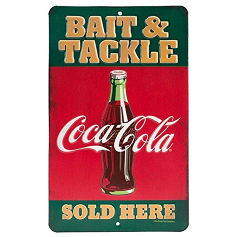 Buy Open Road Brands Coca Cola Bait And Tackle Embossed Metal Sign