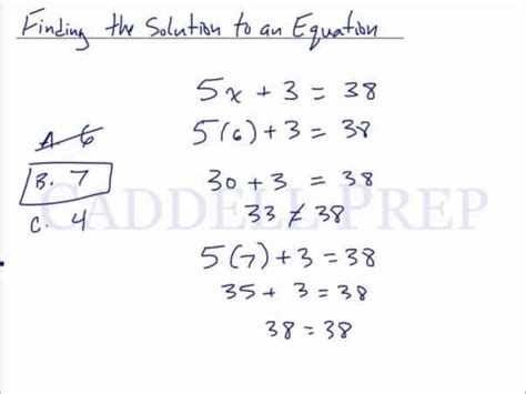 Learn How To Find The Solution To An Equation Caddell Prep Online