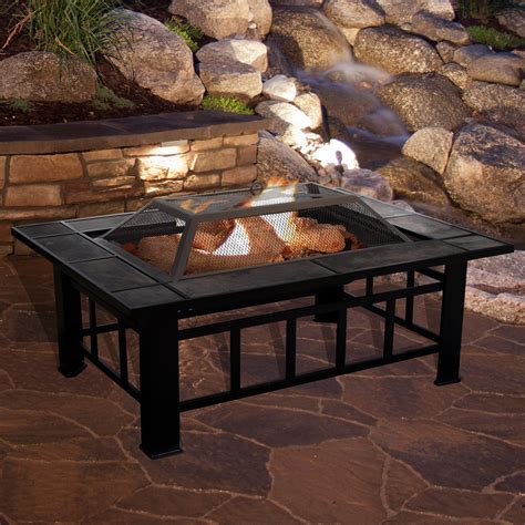 Pure Garden Steel Wood Burning Fire Pit Table And Reviews