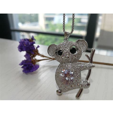 Koala Pendant Necklace With White Rhinestones Lovely Ts For Mothers