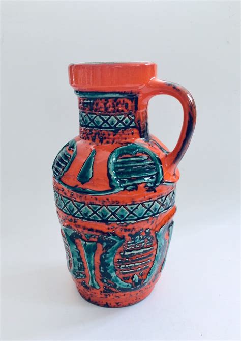 Vintage Art Pottery Ceramic 53544 Vase By Spara West Germany 1960s