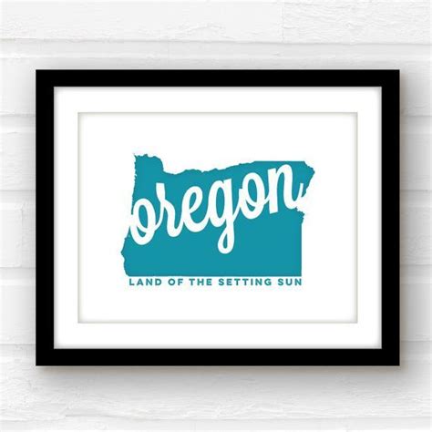Oregon State Wall Art Oregon Art Portland By Paperfinchdesign State