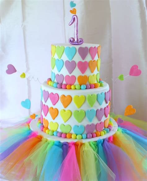 4.5 out of 5 stars. Rainbow First Birthday Cake - CakeCentral.com