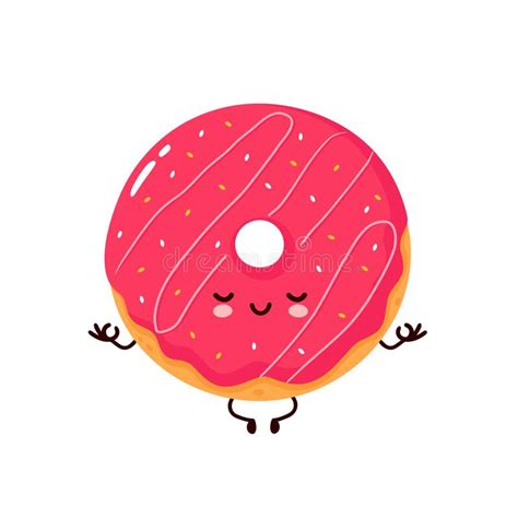 Cute Smiling Donut Cartoon Food Stock Illustrations 582 Cute Smiling