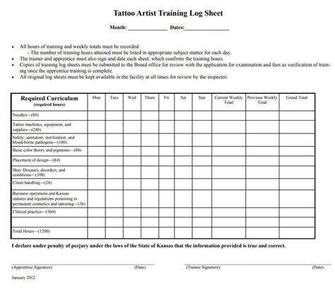 Training Log Templates 10 Free Printable Word Excel Intended For Employee Training Log