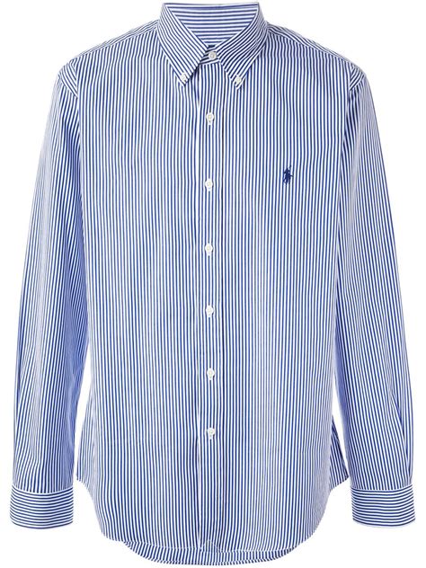 Lyst Polo Ralph Lauren Striped Button Down Shirt In Blue For Men