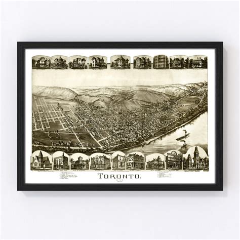 Vintage Map Of Toronto Ohio 1899 By Teds Vintage Art