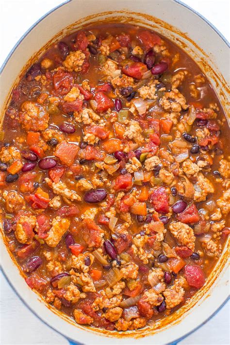 The BEST Healthy Turkey Chili Recipe Minutes Averie Cooks