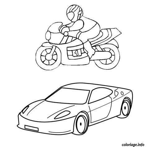 Dessin & coloriage de voiture en ligne, gratuit à imprimer pour colorier voiture avec les enfants et adultes. Coloriage Moto Et Voiture dessin