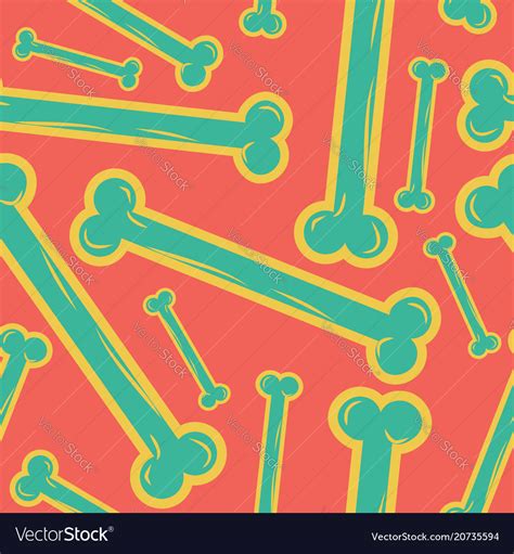 Bones Seamless Pattern Bone Ornament Medical Vector Image