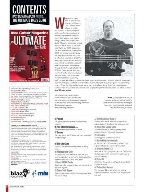 Bass Player Uk Magazine The Ultimate Bass Guide Special Issue